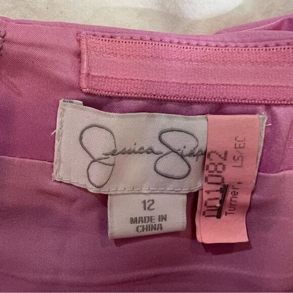 Jessica Simpson PINK size 12 Ruffle Bust Strapless Pleated Dress - Picture 4 of 10